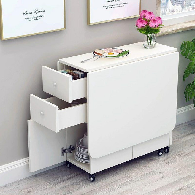 접이식 식탁테이블 원목 식탁 모던 화이트 반타원형 이동식 1 무인출 100 50 77백소원각/창고정리, 120x80 화이트+화이트 스톤 모서리