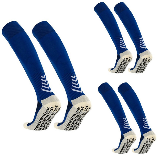 wrikri 논슬립 남자 아동 축구 양말 3종 ver8, 블루, 3개