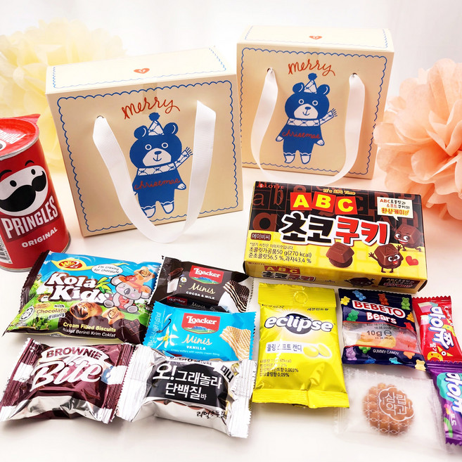 과자간식세트 어른 학생 응원간식 선물 베이손잡이간식, 음료추가, 1개, 기본종류