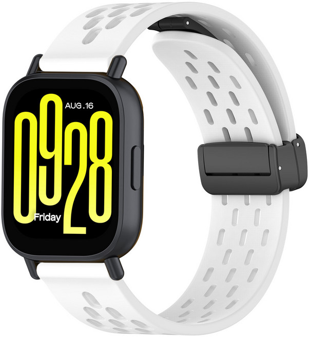 SKENOS 샤오미 워치 S4 레드미워치5 라이트 액티브 갤럭시 어메이즈핏빕6 5 호환 22mm 표준 마그네틱 스포츠 실리콘 스트랩 시계줄, 화이트, 1개