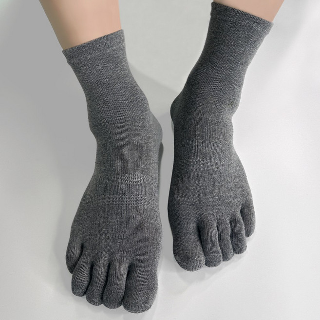 비바슈슈 남성용 바람솔솔 쾌적한 발가락 면양말 중목 4켤레