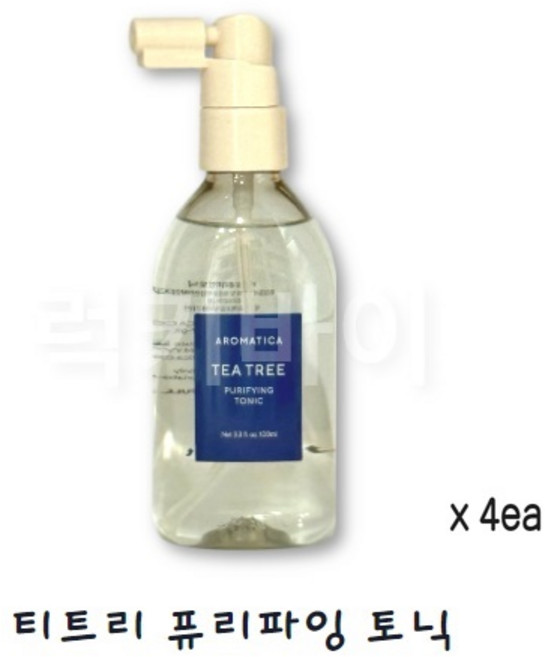 (정품) 아로마티카 티트리 퓨리파잉 두피 토닉 탈모 머리빠짐 헤어 에센스 Aromatica hair tonic, 100ml, 4개