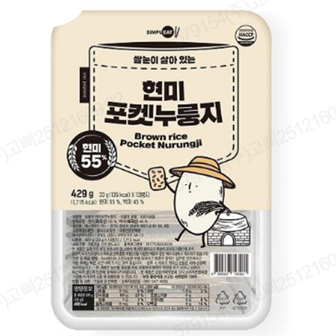 심플잇 현미포켓누룽지, 429g, 5개