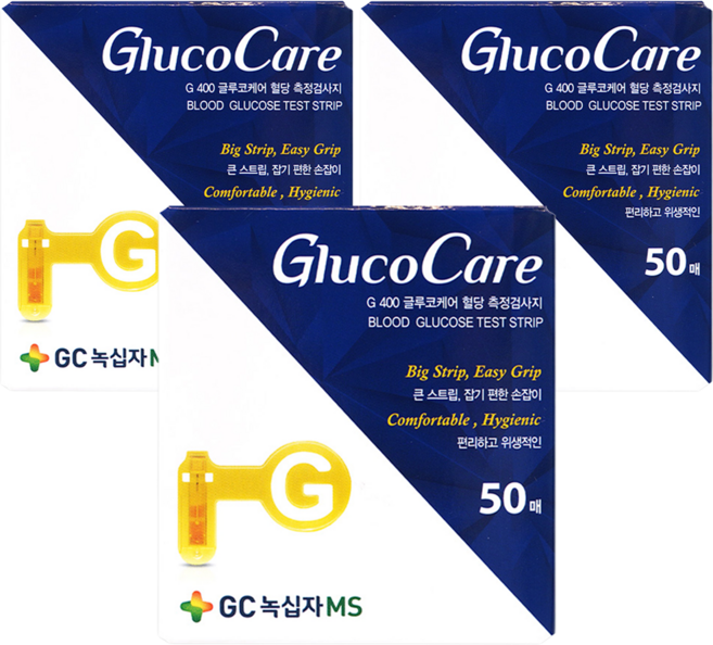 GC녹십자MS 글루코케어 G 400 혈당 측정검사지, 50개입, 3개
