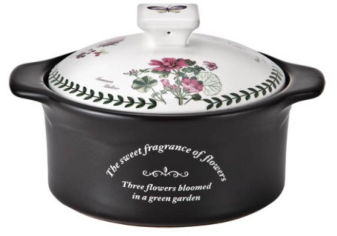 키친플라워 쿠킨 레트로 내열냄비, 18cm, 블랙&화이트, 4개