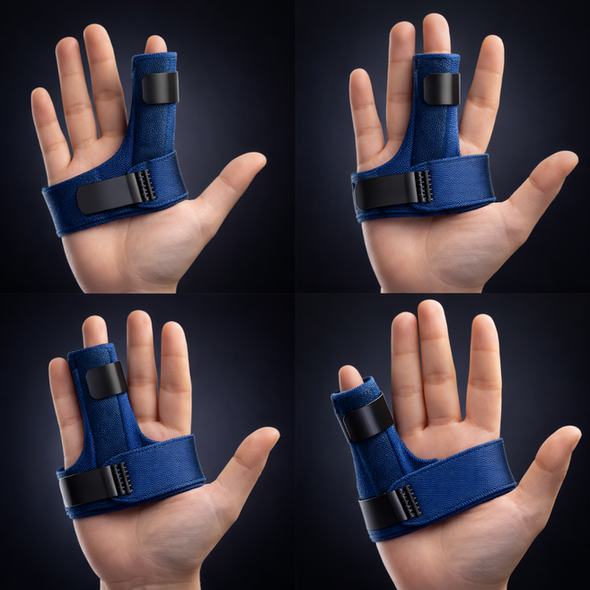 손가락 방아쇠 수지 엄지 보호대 검지 중지 약지 고정 테이핑, 네이비 블루, 1개