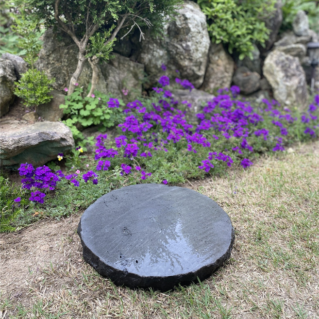 현무암 슬림한 원형 디딤석, 9.9kg, 2개