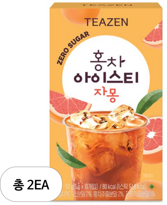 티젠 홍차 아이스티 자몽, 5g, 10개입, 2개