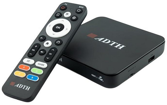 ADTH NextGen TV Box Gen 2 ATSC 3.0/1.0 디지털 튜너 및 수신기 OTA 브로드캐스트. DRM 지원. 인터넷 필요 없음
