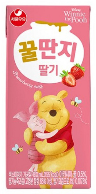 서울우유 딸기 꿀단지, 180ml, 24개