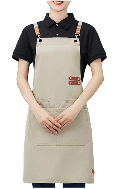 데이브렉 방수 켄버스 카페 앞치마, 1개, 베이지