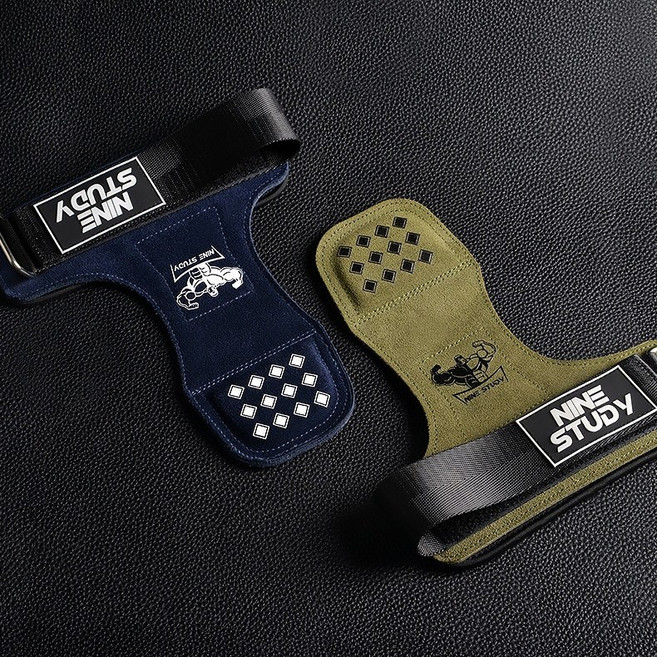 남성 헬스장갑 1세트(2개) - 소가죽 미끄럼방지 풀업 & 데드리프트 전용 반장갑, 1개, 다이아몬드블루