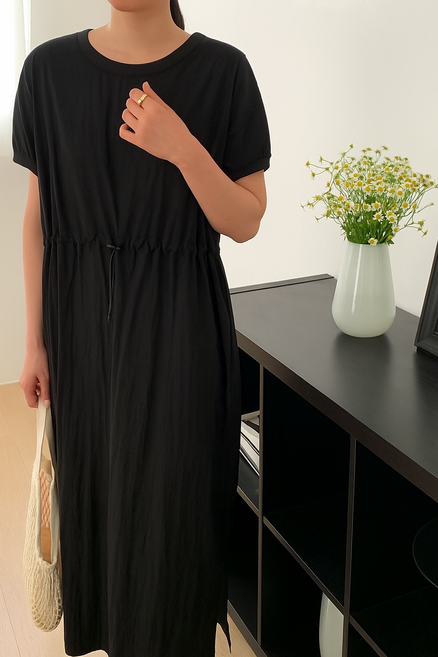 바이위시 바스락 스트링 빅사이즈 원피스