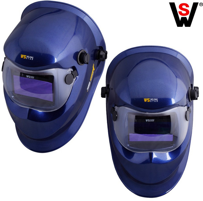 WS 웰딩스타 자동 용접면 차광 헬멧형 WS-2000F 네이비, 1개