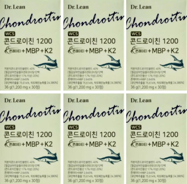 Dr.Lean 닥터린 콘드로이친 1200 콘레이티+MBP K2, 30정, 6개 - 쿠팡