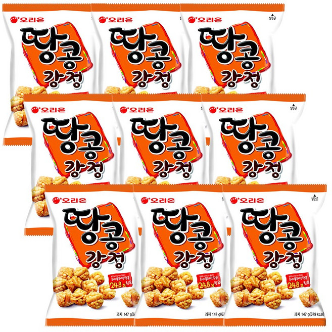 오리온 땅콩강정 147gx9개(반박스)+키링2종, 147g, 9개