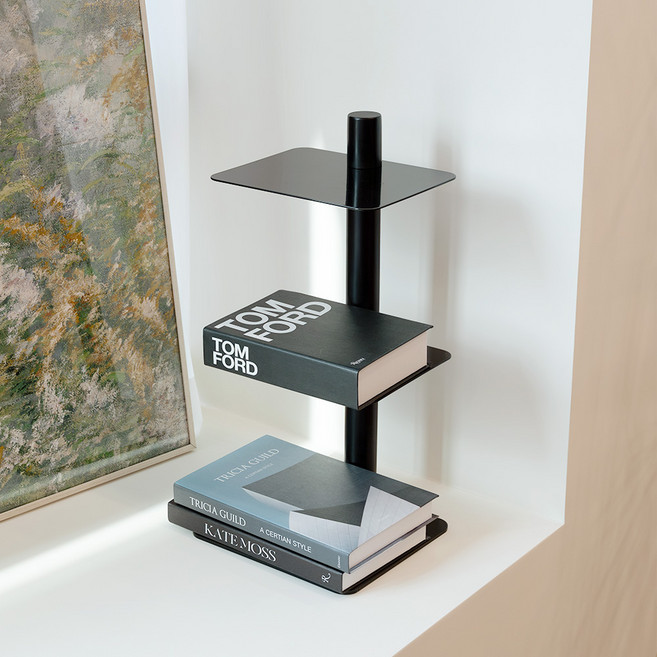 핀란디아 엘라인 스탠딩 3단 북선반, 블랙