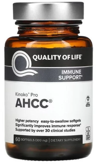 Quality of Life Labs AHCC RX 300mg 소프트젤 60정, 1개 - 쿠팡