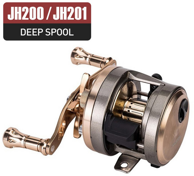 SEASIR JH 드럼 베이트 캐스팅 릴 메탈 바디 마이크로/딥 스풀 고강도 최대 드래그 7kg 베어링 9 1BB 바다낚시, JH200-Right hand
