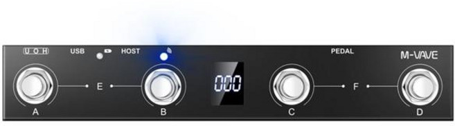 MIDI 풋스위치 컨트롤러용 M-VAVE 초콜릿 플러스 MIDI 컨트롤러 페달 무선 전송용 충전식 4 버튼, 01 Black, 1개