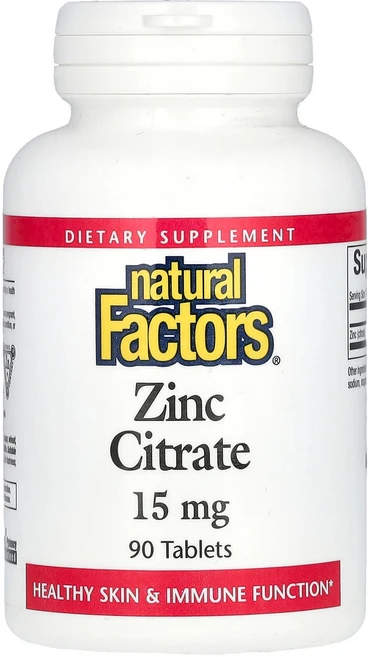 Natural Factors 시트르산아연 15mg 90정, NaturalFactors시트르산아연15mg90정, 1개 - 쿠팡