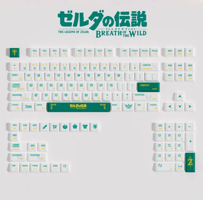 높이 키보드꾸미기 고양이 키캡 소재 면 플래닛 5 프로세스 원형 승화 캔디, C. 녹색 젤다 125키 세트 포장