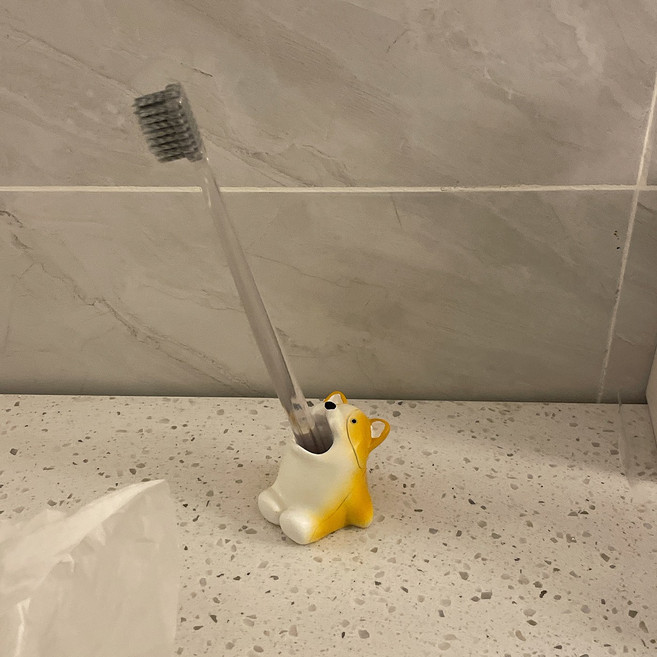 강아지 오리 캐릭터 동물 칫솔꽂이 아기 큐티 욕실 화장실 칫솔 홀더 선반 장식 거치대, 1개