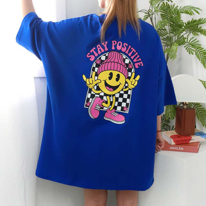 [제니블리] 포지티브 빅사이즈 반팔티 5XL 2COLOR // 국내생산 55~99까지 루즈핏 오버사이즈 박스티 티셔츠 남녀공용 홈웨어