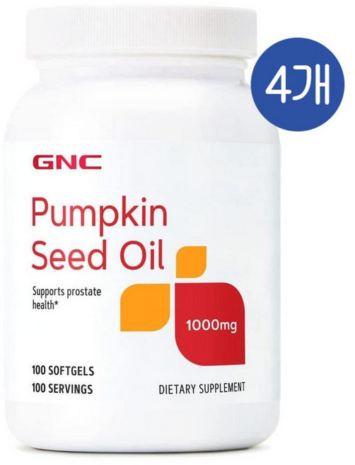 GNC 호박씨 오일 1000mg, 100정, 4개