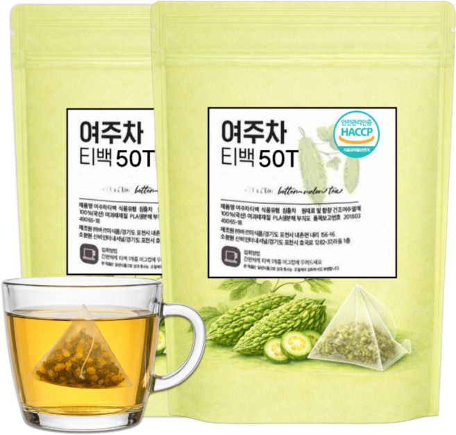 국산 여주차 티백 100% 여주티백, 2개, 50개입, 1.2g