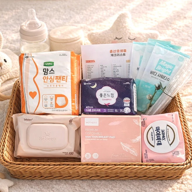 달그림 알뜰 출산용품세트 8종 출산준비물리스트 출산가방 맘스안심패드 산모패드, 1개 - 쿠팡