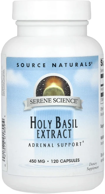 Source Naturals Serene Science 홀리 바질 추출물 450mg 캡슐 120정, SourceNaturalsSereneScience홀리바, 1개 - 쿠팡