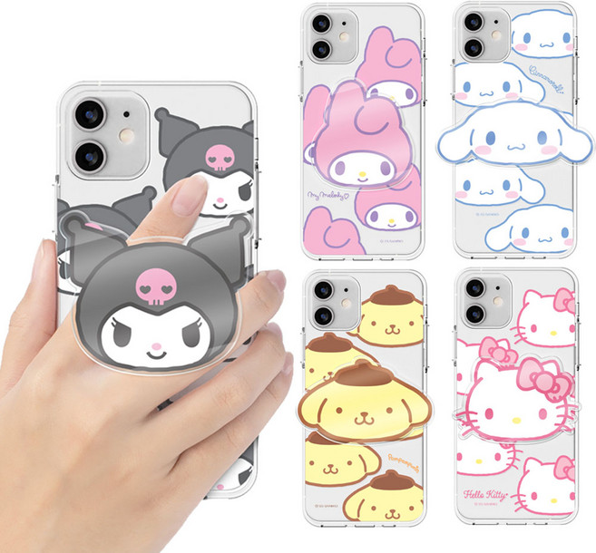 페블 KT 시나모롤 키즈폰 AT-M130 마이브 키즈폰 전용 산리오 페이스 아크릴 스마트톡 세트 투명 젤리 휴대폰 케이스