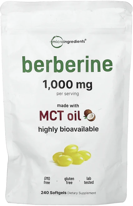 메이커제품입니다 Micro Ingredients 베르베린 소프트젤 240정(소프트젤 1정당 250mg) 좋은효과를 보실수있습니다, 1개, 240정 - 쿠팡