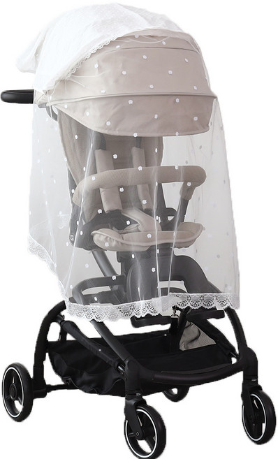 맘네스트 유모차 트라이크 레이스 가리개 여름 자수 망사 덮개 벌레차단 간편 모기장 커버, 곰돌이, 1개, 곰돌이