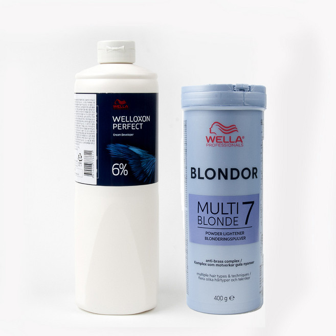 웰라 멀티 블론더 세븐 7 더스트 프리 라이트닝 파우더 탈색약 탈색제 산화제 포함 25년 신상품 입고, 400g, 1개