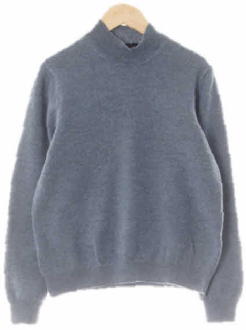 8987 브룩스브라더스 블루미라주 울 반목심플니트 [S]