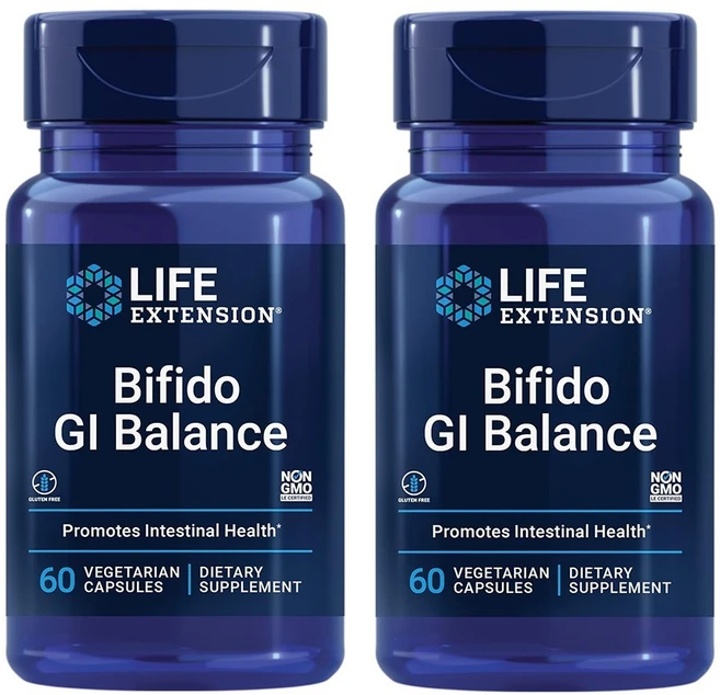 (1+1) 라이프익스텐션 Bifido GI Balance 비피도박테리움 롱검 유산균 BB536 60 베지캡슐 2팩, 60정, 2개 - 쿠팡