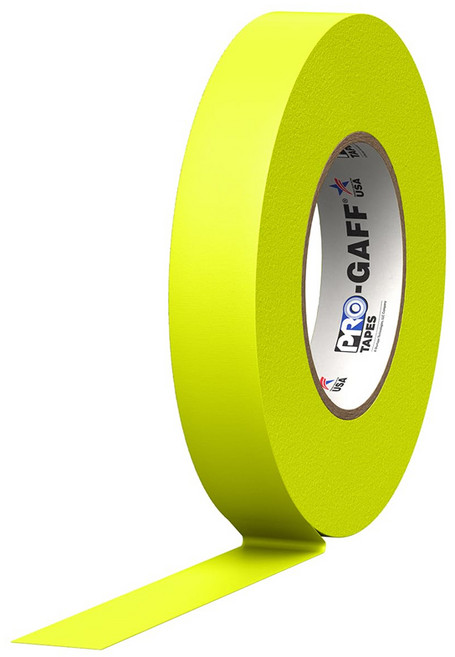 PRO GAFFER TAPE 끈적임 없는 1인치 프로게퍼테이프 (폭24mm x 길이23m), 1개, 형광옐로우/G125MFLYEL