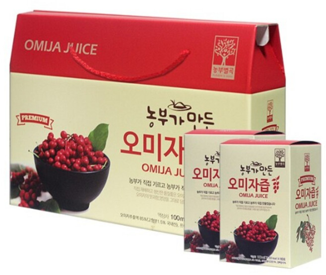 농부가 만든 오미자즙 100ml 30포 60포 프리미엄 오미자주스, 30개