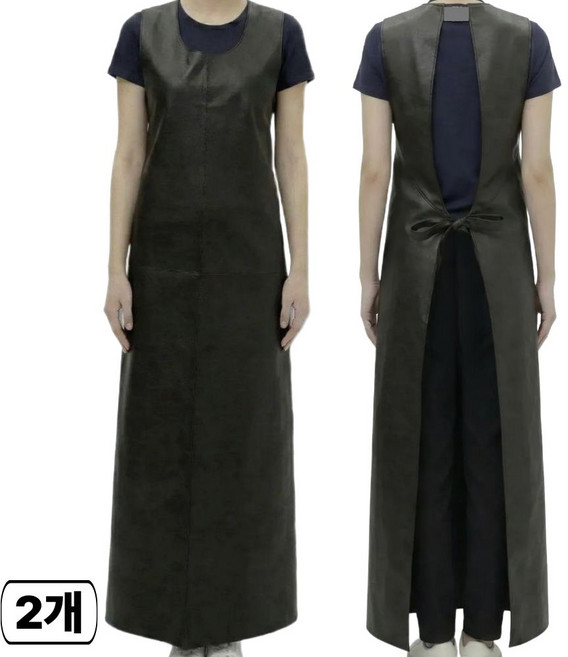 디어쿼츠 어깨편한 빅사이즈 방수앞치마, 2개, 블랙