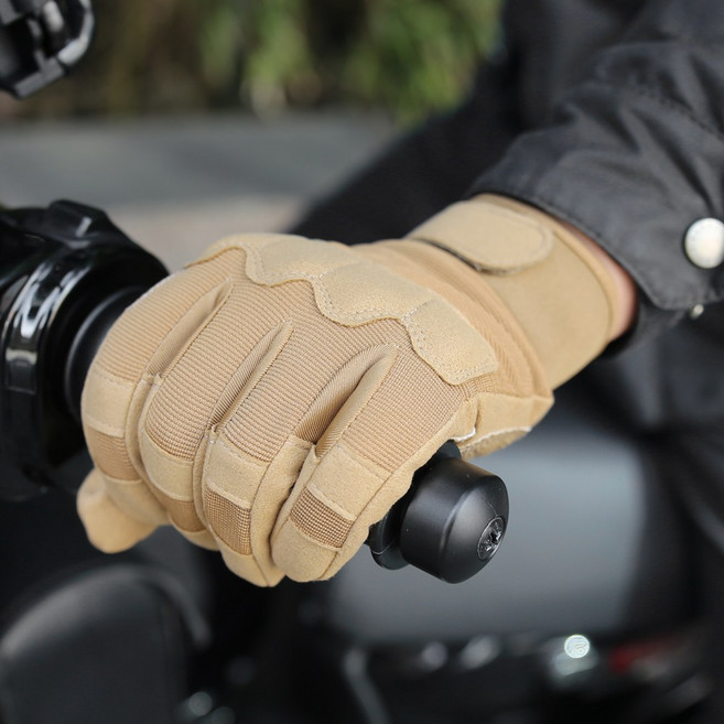 오토바이 장갑 바이크 클래식 장갑 스마트폰 터치 소프트 메쉬 타입, 베이지