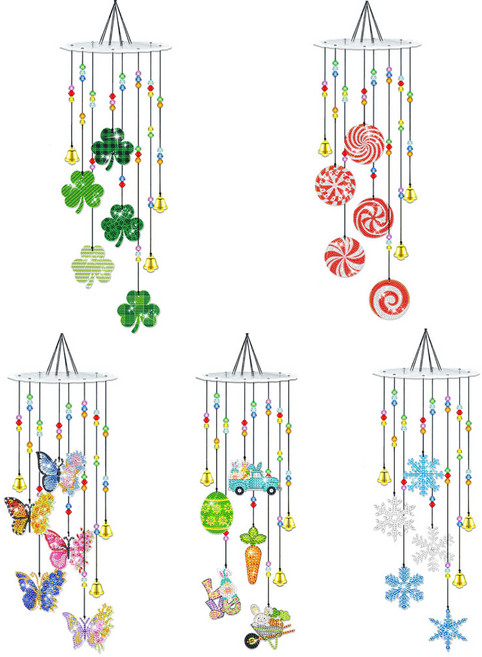 보석십자수 모빌 드림캐쳐 만들기 키트 DIY 세트 취미, 04레인보우나비, 1개