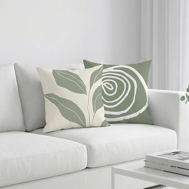 스칸디 쿠션커버 2개 거실 소파 인테리어 사각쿠션 등받이용 홈카페 분위기 소품