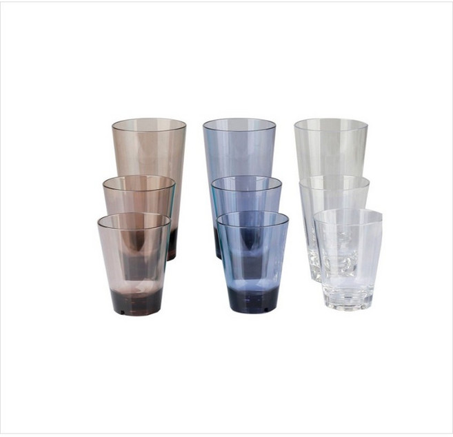 진성PC 플라스틱컵 다용도물컵 다회용컵, 청색, PC팔각컵, 5242, 1개