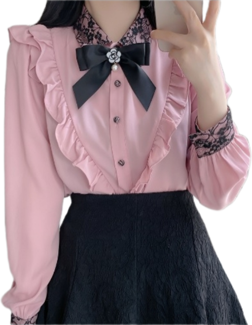 일본 양산형 지뢰계 블라우스 패션