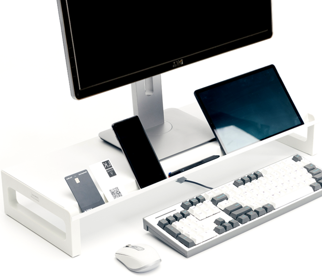 스톤힐 MS-01 멀티홈 메탈 와이드 모니터 받침대 (폰 태블릿 거치형), 1개, 화이트 (560_8)