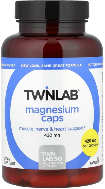 단백질 비타민 철분 마그내슘 칼슘 Twinlab 마그네슘 캡슐 420mg 캡슐 100정 고루고루섭취해주세요, 1개 - 쿠팡