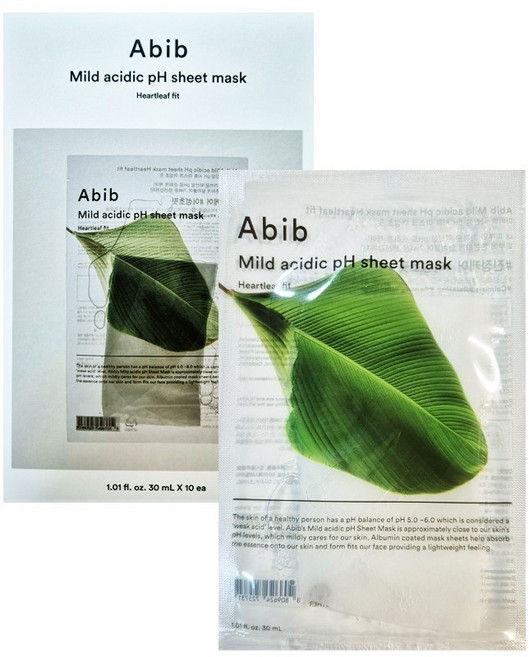 아비브 약산성 pH 시트 마스크 어성초 핏 30ml, 10개입, 1개