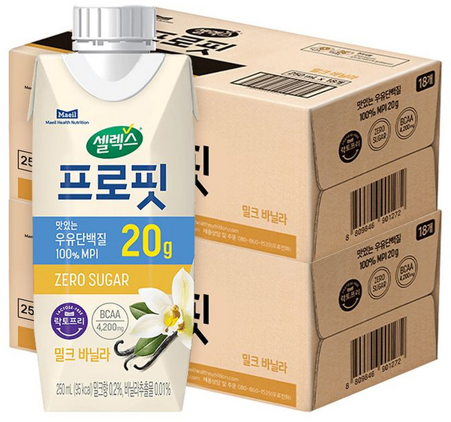 셀렉스 프로핏 밀크 바닐라, 250ml, 36개